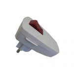 RA stekker wit +schakelaar/lamp