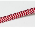 Omsponnen snoer 2x0,75 kleur wit rood