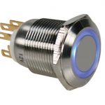 R1900B Drukschakelaar met LED blauw