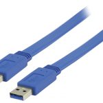 USB 3.0 USB A mannelijk - USB A mannelijk platte kabel 2.00 m blauw