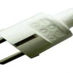 Randaarde stekker wit PVC met tule