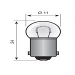 Bajonet lampje BA9S 2,5 volt 300mA