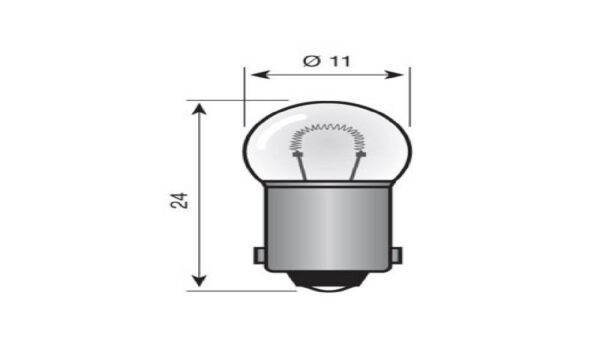 Bajonet lampje BA9S 6.0 volt 350 mA