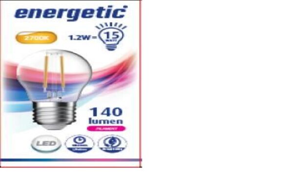 LED kogel filament E27 1,2 watt 2700K