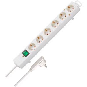 Stekkerdoos 6 voudig met platte stekker