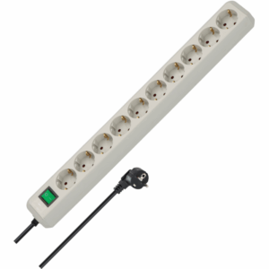 Stekkerdoos met schakelaar grijs 10V