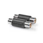 RCA koppelstuk 2xf - 2xf audio verguld