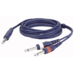 DAP-Audio 1x mono jack > 2x mono jack 6.35mm 3 meter