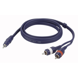 Stereo mini jack naar 2x RCA 3mtr