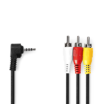 Composiet Videokabel 3.5 mm Male - 3x RCA Male 1.00 m Zwart