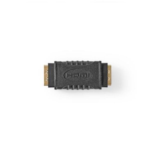 HDMI koppelstuk met vergulde aansluitingen.