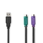 USB A - 2x PS2 female
