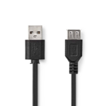 USB 2.0 verlengkabel USB A plug - USB A contra 1m