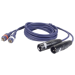 2x XLR male naar 2x RCA male 3 meter