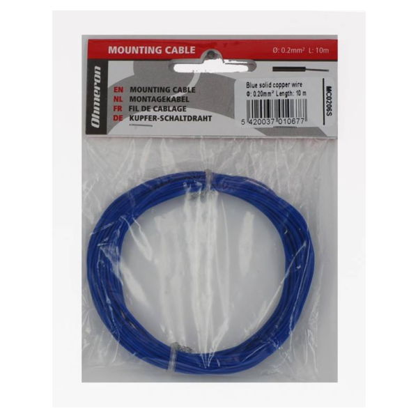 Massief montagedraad 0.2mm² 10m blauw