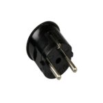 Randaarde stekker haaks zwart bakeliet