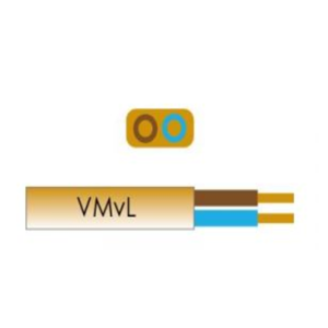 Kabel ovaal 2x 0.75mm2 goud