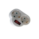 Randaarde stekkeradapter dubbel met switch