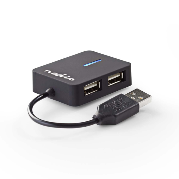 4 Poorten Hub USB Zwart