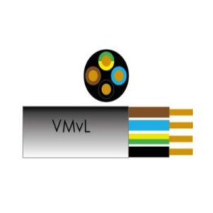 Kabel VMVL rond 4x 0.75qmm zwart