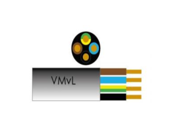 Kabel VMVL rond 4x 0.75qmm zwart