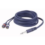 Mono jack naar 2x RCA Tulp 3 meter