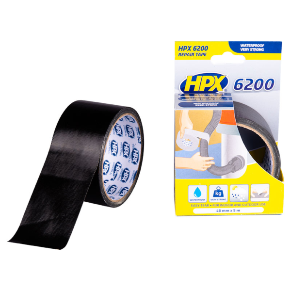 HPX 6200 repair tape zwart