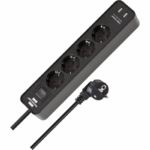 Stekkerdoos 4 voudig met 2x USB 2,1A