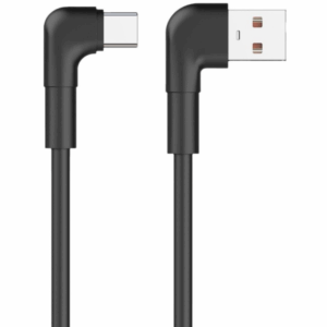 USB - USB-C kabel haaks 1m zwart
