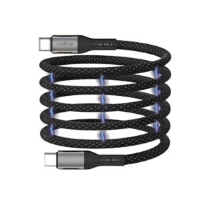 USB-C - USB-C kabel 1m zwart omvlochten magnetic 100W