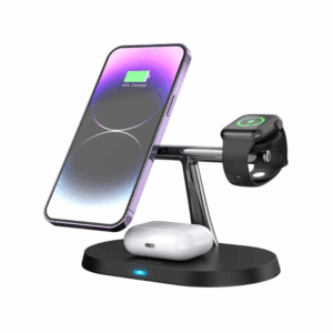 Draadloze Qi lader 3in1 bureaumodel zwart 15W