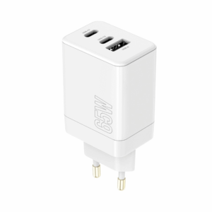USB + 2x USB-C snellader 65W wit