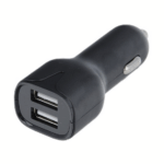USB autolader dubbel 12V 2,4A zwart