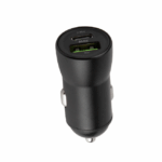 USB autolader USB-C en USB-A 12V 20W QC zwart