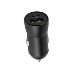 USB autolader USB-C en USB-A 12V 20W QC zwart